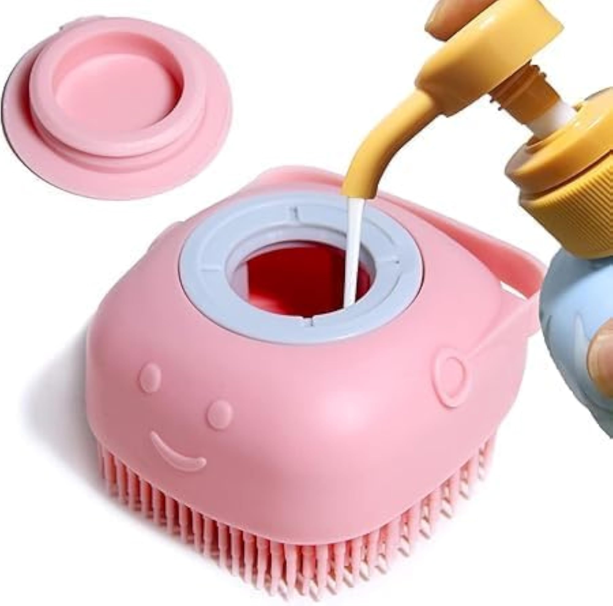 Silicone Bath Scrubber with Soap Dispenser